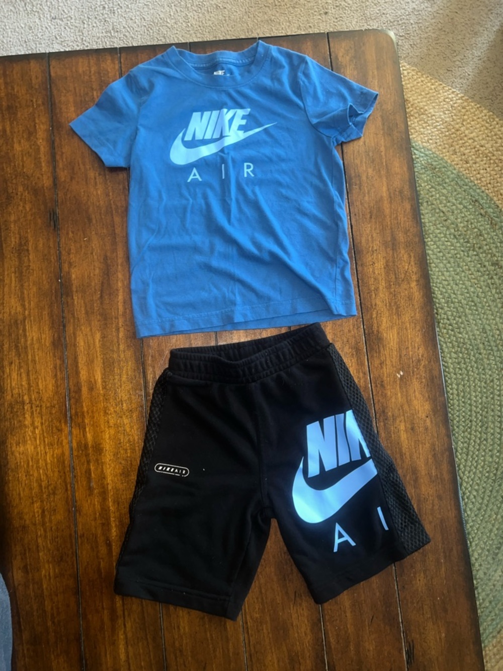 🎉🎉 5 for $20🎉🎉Nike Kids Blue Logo Tee with Black Nike Air Shorts